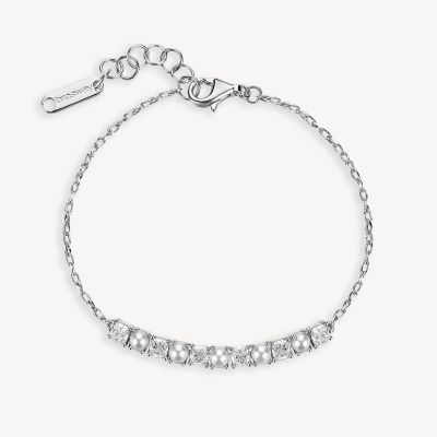 Brosway Bracciale Argento Perle e Cristalli Bianchi