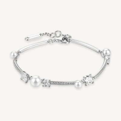 Brosway Bracciale Argento Perle e Cristalli Bianchi