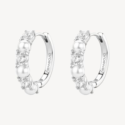 Brosway Cerchi Argento Zirconi e Perle Fancy