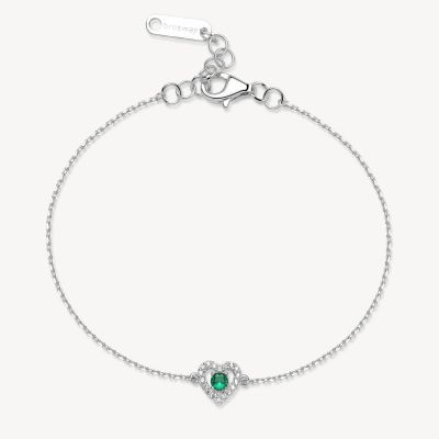 Brosway Bracciale Argento Cuore con Cristallo Smeraldo Fancy