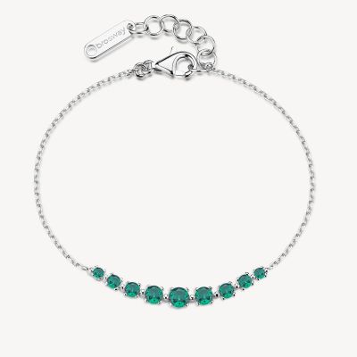Brosway Bracciale Argento Zirconi Smeraldo Fancy