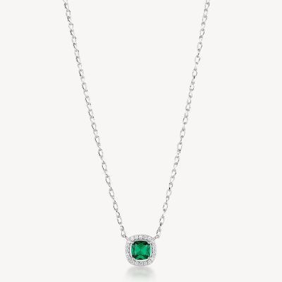 Brosway Collana Argento Zircone Smeraldo Fancy