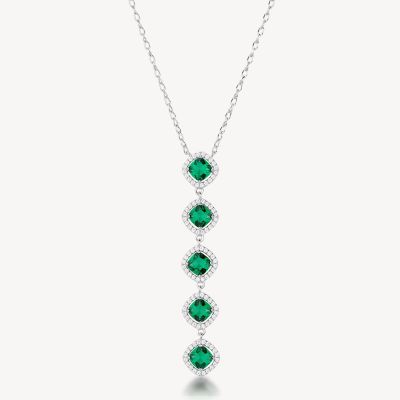Brosway Collana Argento Zirconi Smeraldo Fancy