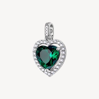 Brosway Pendente Argento Cuore Smeraldo e Zirconi Fancy