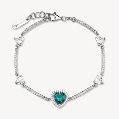 Brosway Tennis Argento Cuore Smeraldo e Bianchi Fancy