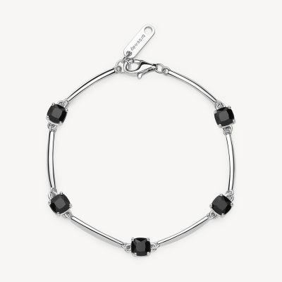 Brosway Bracciale Argento Cushion Cubic Neri Fancy