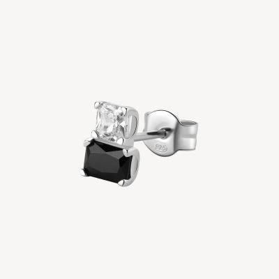 Brosway Orecchino Argento Baguette Cubic Neri Fancy