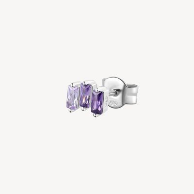 Brosway Orecchino Argento Baguette Cubic Amethyst Fancy