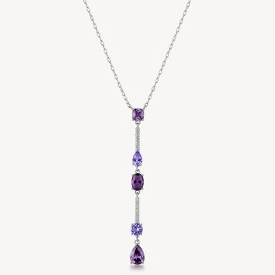 Brosway Collana Argento Zirconi Ametista e Bianchi Fancy