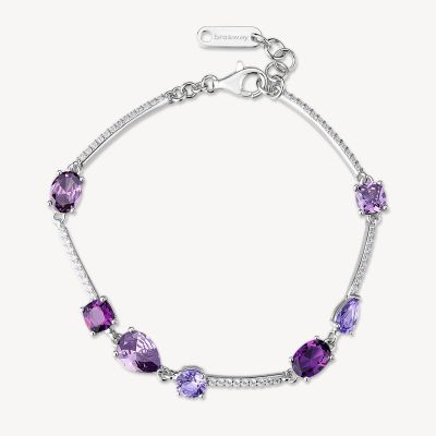 Brosway Tennis Argento Zirconi Ametista e Bianchi Fancy