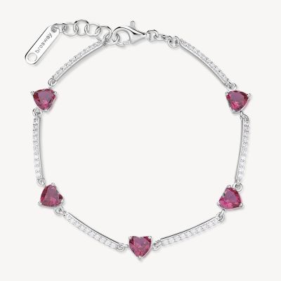 Brosway Tennis Argento Cuori Rubino Fancy