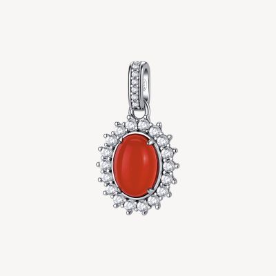 Brosway Pendente kate Argento Agata Rossa e Zirconi Fancy