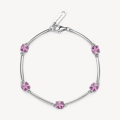 Brosway Bracciale Argento Cushion Cubic Light Ruby Fancy
