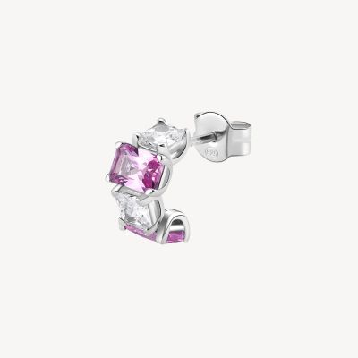 Brosway Orecchino Argento Square Cubic Light Ruby Fancy