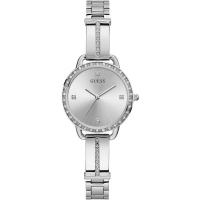Guess Orologio Donna Solo Tempo Acciaio Quadrante Silver