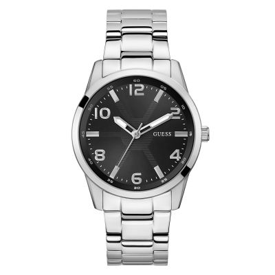 Guess Orologio Solo Tempo Acciaio Quadrante Nero Monte