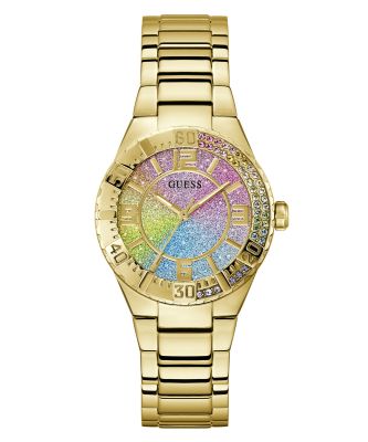 Guess Orologio Solo Tempo Acciaio Gold Quadrante Multicolor