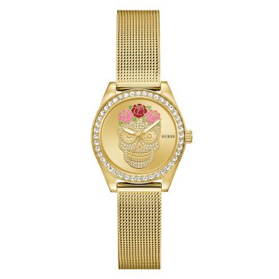 Guess Orologio Solo Tempo Acciaio Gold Calaverta