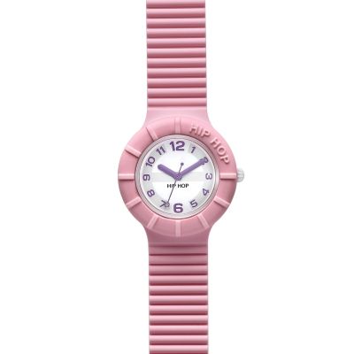 Hip Hop Solo Tempo Silicone Rosa Quadrante Bianco 