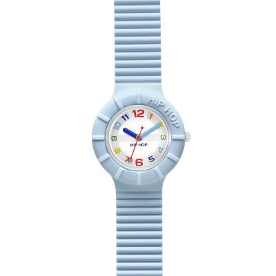Hip Hop Solo Tempo Silicone Celeste Quadrante Bianco
