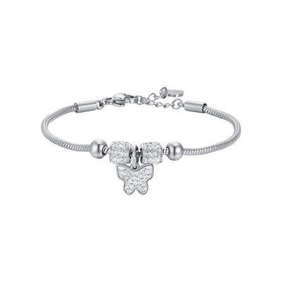 Luca Barra Bracciale Junior Acciaio Con Farfalla