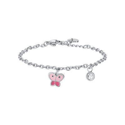 Luca Barra Bracciale Junior Acciaio Con Farfalla