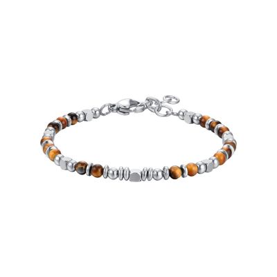 Luca Barra Bracciale Junior Acciaio Con Occhio di Tigre