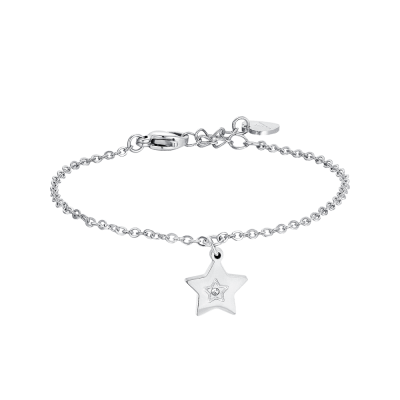 Luca Barra Bracciale Acciaio Stella e Cristallo