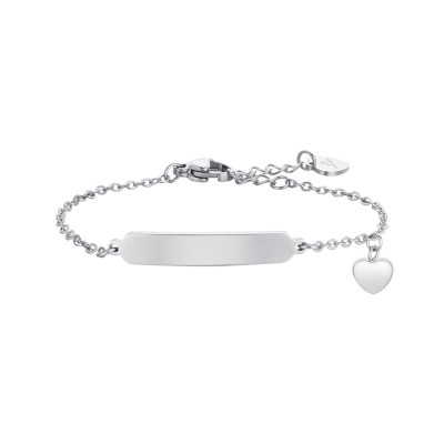 Luca Barra Bracciale Acciaio Piastra e Cuore