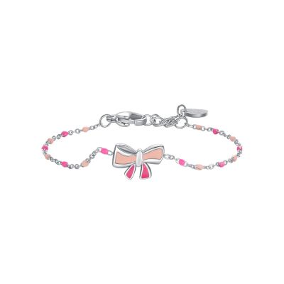 Luca Barra Bracciale Acciaio Fiocco Smaltato