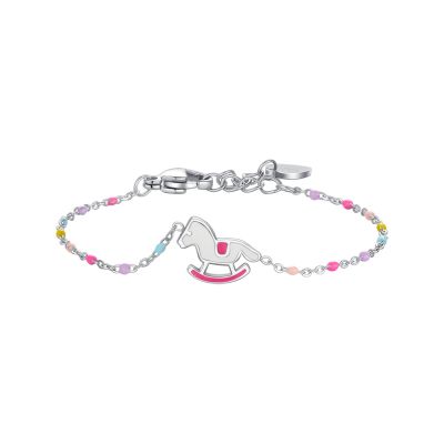 Luca Barra Bracciale Acciaio Cavalluccio Smaltato