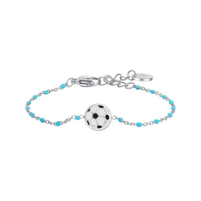 Luca Barra Bracciale Acciaio Pallone e Pietre