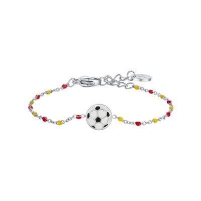 Luca Barra Bracciale Acciaio Pallone e Pietre