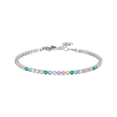 Luca Barra Tennis Kids Acciaio Zirconi Multicolor 2 mm