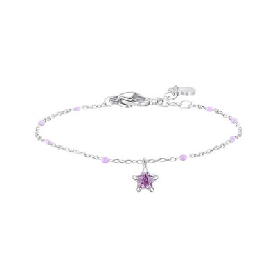 Luca Barra Bracciale Kids Acciaio Stella Viola 6 mm