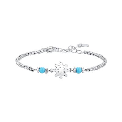 Luca Barra Bracciale Kids Acciaio Timone e Turchesi