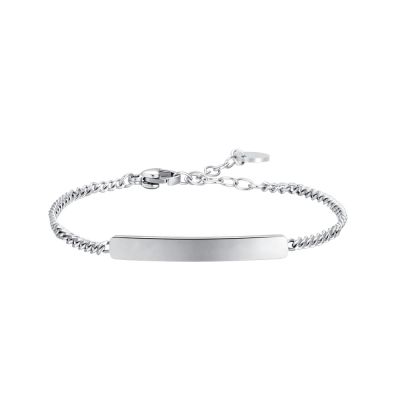 Luca Barra Bracciale Kids Acciaio Catena e Piastra