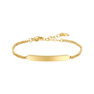 Luca Barra Bracciale Kids Acciaio Gold Catena e Piastra