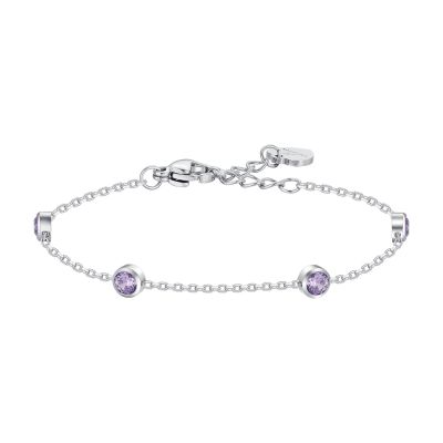 Luca Barra Bracciale Kids con Zirconi Viola
