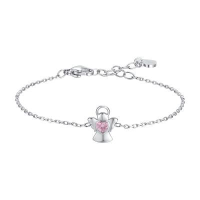 Luca Barra Bracciale Kids Angelo e Zircone Rosa