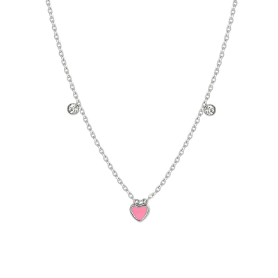 Luca Barra Collana Acciaio Cuore e Cristalli