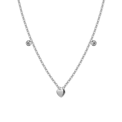 Luca Barra Collana Acciaio Cuore e Cristalli