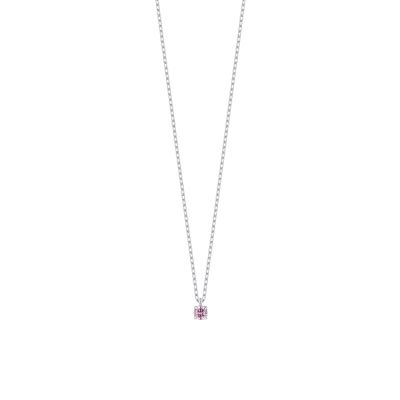 Luca Barra Collana Kids Acciaio Zircone Rosa 3 mm