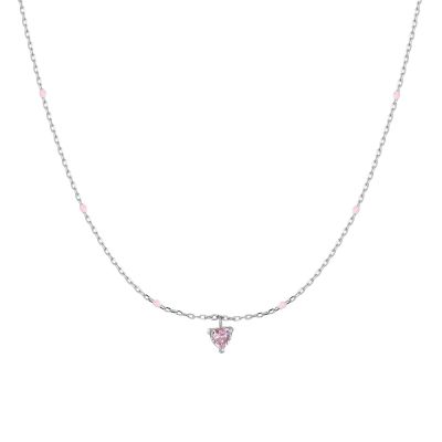 Luca Barra Collana Kids Acciaio Cuore Rosa 5 mm