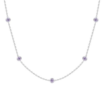 Luca Barra Collana Kids con Zirconi Viola