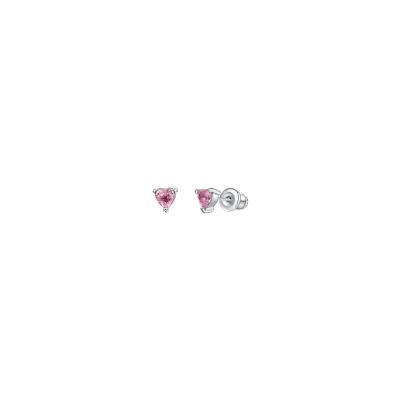 Luca Barra Orecchini Acciaio Cuore Rosa 5 mm