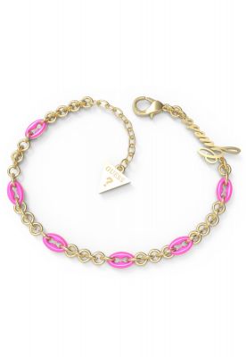 Guess Bracciale Donna Acciaio Gold Catena Rosa