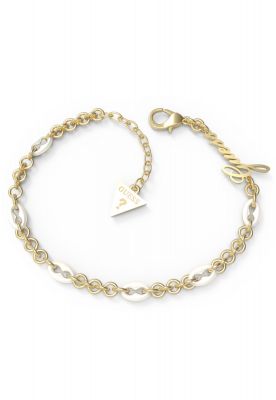 Guess Bracciale Donna Acciaio Gold Catena Bianca