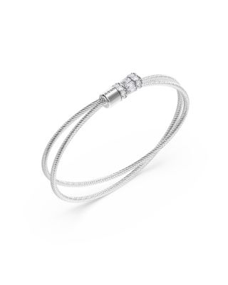 Guess Bracciale 2 Fili Acciaio Cristalli Bianchi