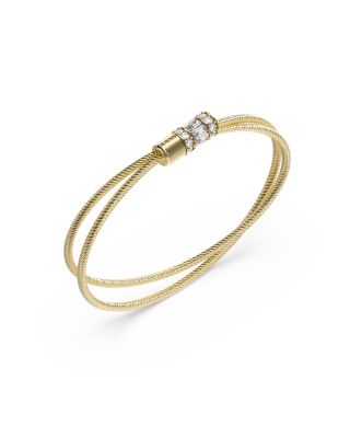 Guess Bracciale 2 Fili Acciaio Gold Cristalli Bianchi